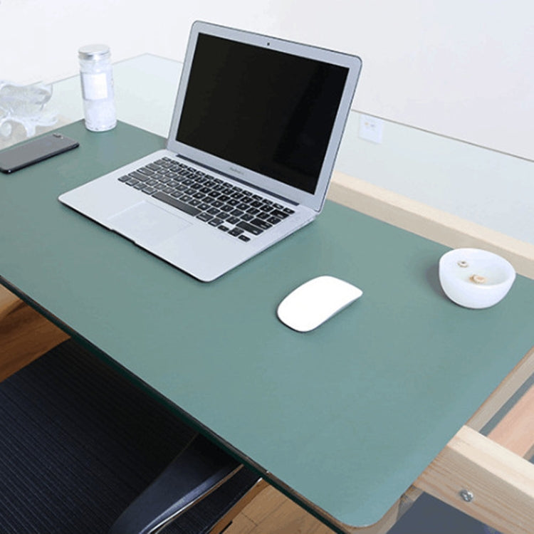 Multifunction Business Double Sided PU Leather Mouse Pad Keyboard Pad Table Mat Computer Desk Mat, Size: 90 x 45cm(Green + Silver) by buy2fix