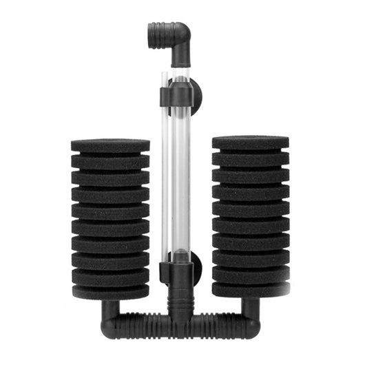 Wall-mounted Aquarium Mini Double Head Pneumatic Mute Biochemical Cotton Filter - Filters & Accessories by buy2fix | Online Shopping UK | buy2fix