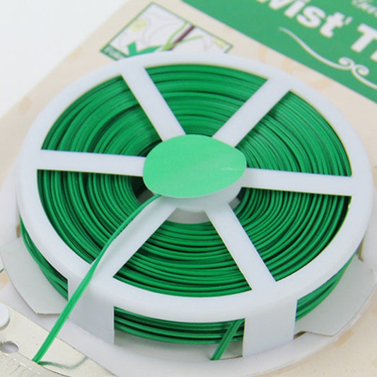 50m Gardening Accessories Tool Package Plastic Flower Wood Tie Line Twist Tie Reel Plant Tie-Line Spool with a Cutter by buy2fix