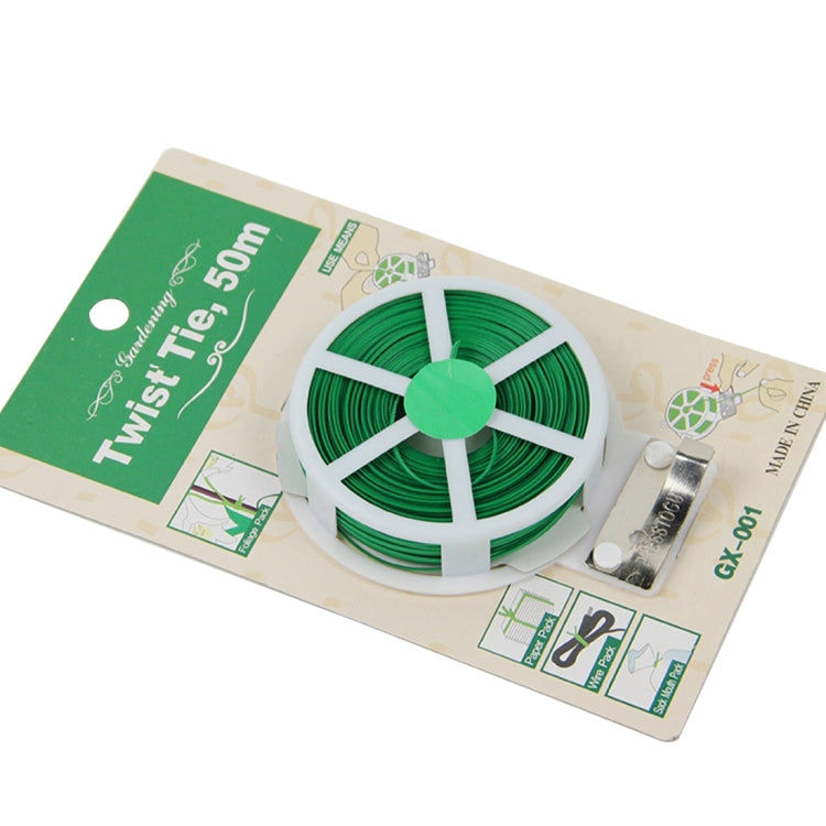 50m Gardening Accessories Tool Package Plastic Flower Wood Tie Line Twist Tie Reel Plant Tie-Line Spool with a Cutter by buy2fix