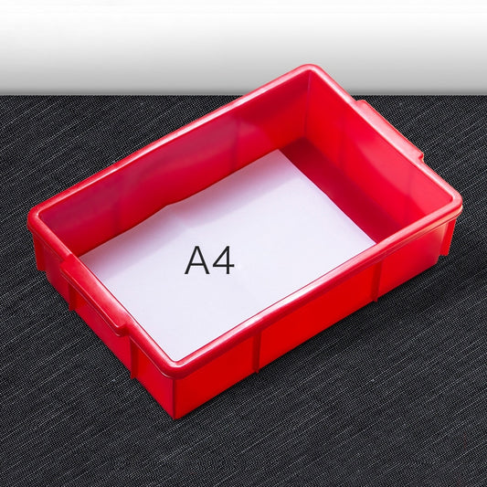 Thick Multi-function Material Box Brand New Flat Plastic Parts Box Tool Box, Size: 38.3cm x 24.2cm x 9.8cm(Red) by buy2fix