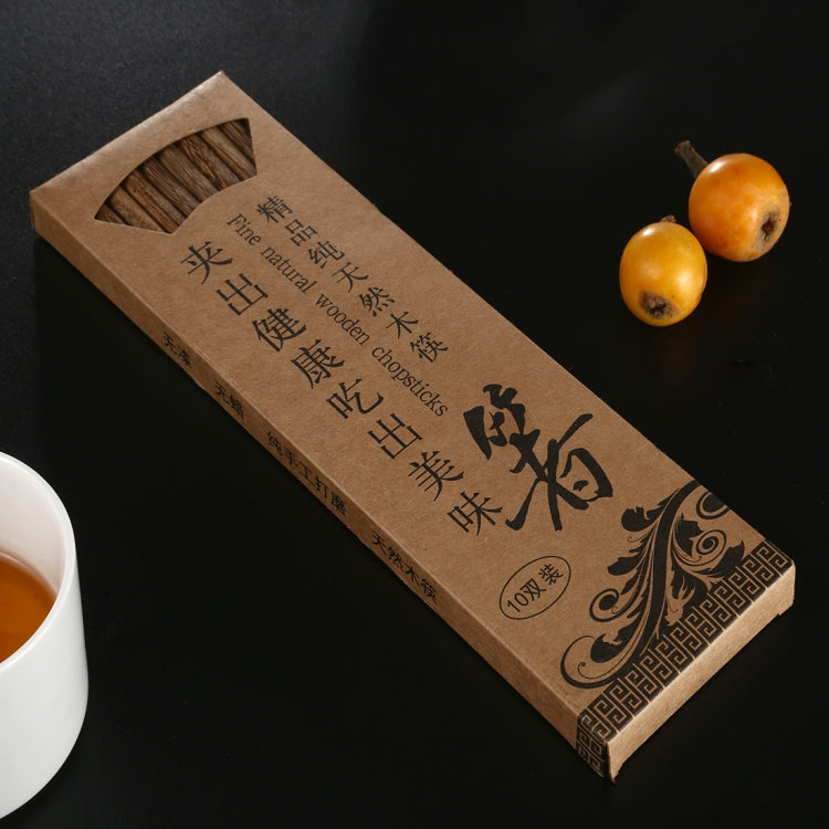 10 Pairs Natural Wenge Non-slip Chopsticks by buy2fix
