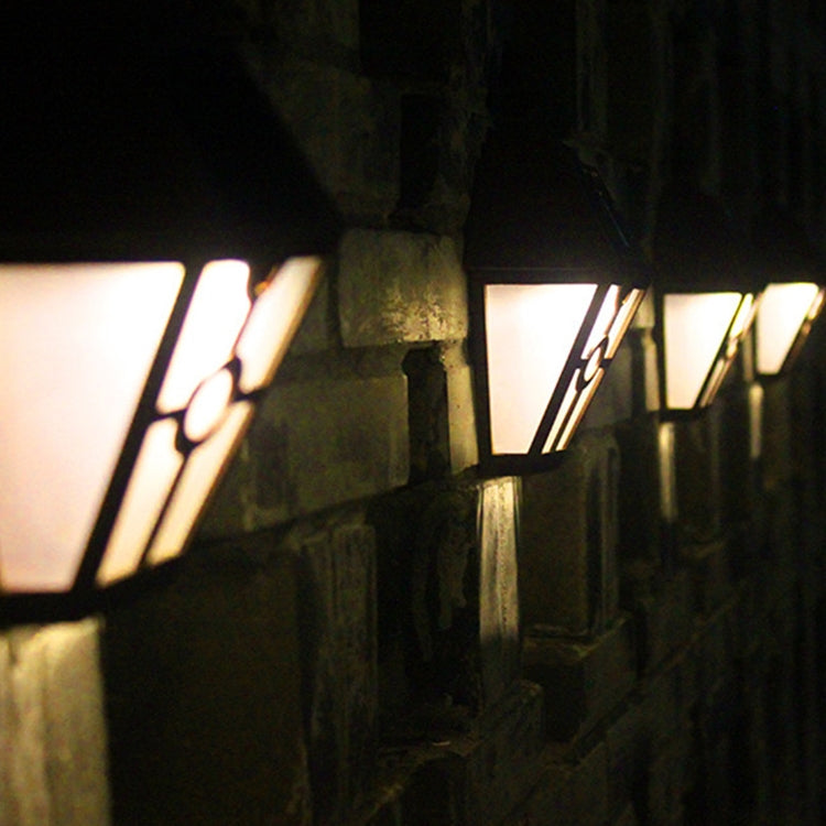 Solar Retro Hexagonal LED Wall Lamp Outdoor Light Sensor Control Landscape Light (Brown) by buy2fix