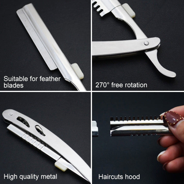 Vintage Manual Razor Blade Holder Shaving Eyebrow Chimer Haircut Blade Holder(Silver) by buy2fix