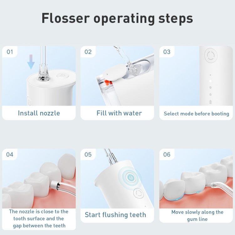 Original Xiaomi Mijia F300 Electric Pulse Oral Irrigator Tooth Cleaner, Capacity : 240mL (White) by Xiaomi