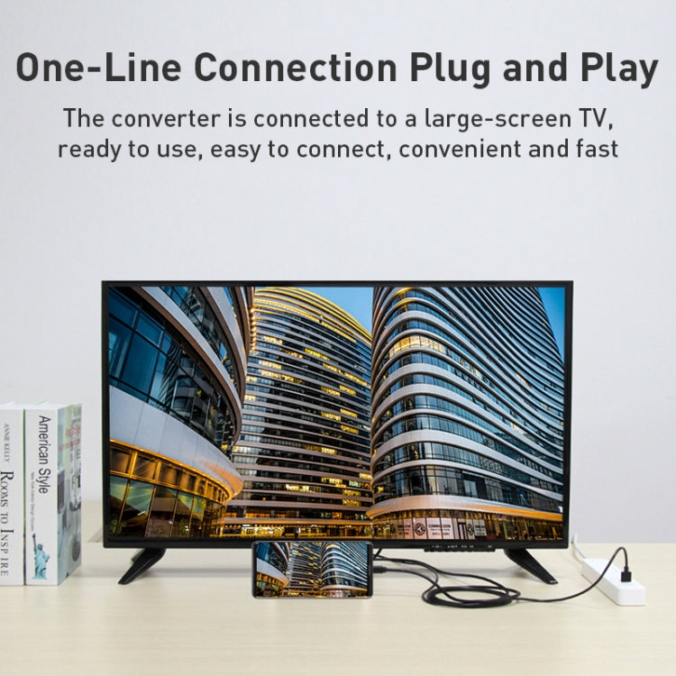 9572A USB Power Supply USB-C/Type-C to HDMI 4K Aluminum Alloy Cable, Length: 1.8m(Black) by buy2fix