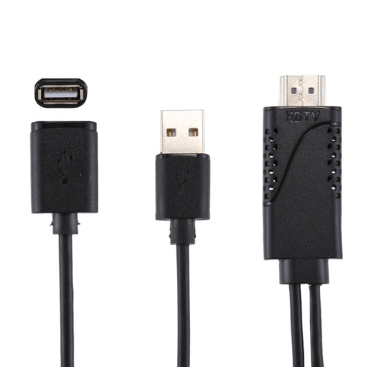 1080P USB 2.0 Male + USB 2.0 Female to HDMI HDTV AV Adapter Cable for iPhone / iPad, Android Smartphones(Black) by buy2fix