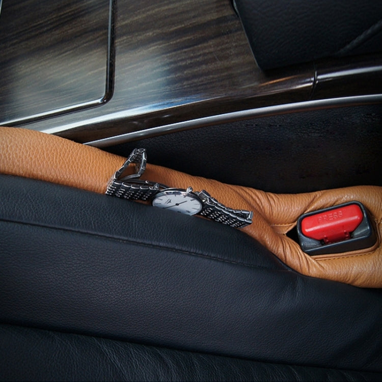 4 PCS Car Styling Accessories Seat Gap Filler Leather Pad Spacer Protective Softer Bar Slot Plug Car Gap Filler(Black) by buy2fix