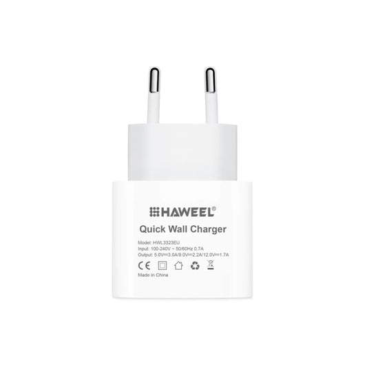 HAWEEL PD 20W Single USB-C / Type-C Interface QC Travel Charger, Support Full QC Protocol, EU Plug by buy2fix