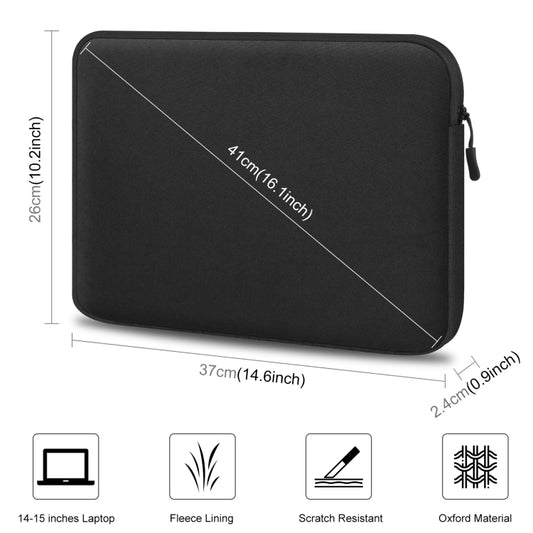 HAWEEL 15 inch Laptop Sleeve Case Zipper Briefcase Bag for 14-15 inch Laptop(Black) by HAWEEL