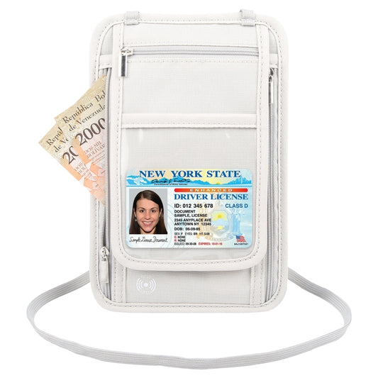 HAWEEL Neck Passport Wallet Bag Document Organizer Credit Cards Case Bag (Grey) by HAWEEL