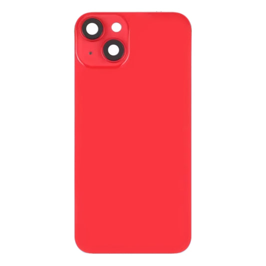 For iPhone 14 Plus Glass Battery Back Cover with Flash Bracket + Wireless Charging Module(Red) by buy2fix