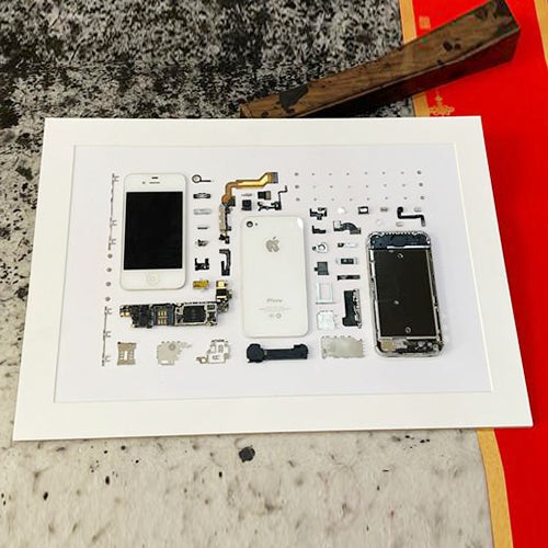 For iPhone 4 Non-Working Fake Dummy 3D Mobile Phone Photo Frame Mounting Disassemble Specimen Frame (White) - Camera Model by buy2fix | Online Shopping UK | buy2fix