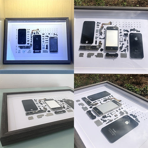 For iPhone 4 Non-Working Fake Dummy 3D Mobile Phone Photo Frame Mounting Disassemble Specimen Frame (White) - Camera Model by buy2fix | Online Shopping UK | buy2fix