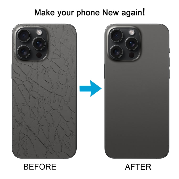 For iPhone 15 Pro Max Glass Battery Back Cover with Camera Lens Cover(Black) by buy2fix