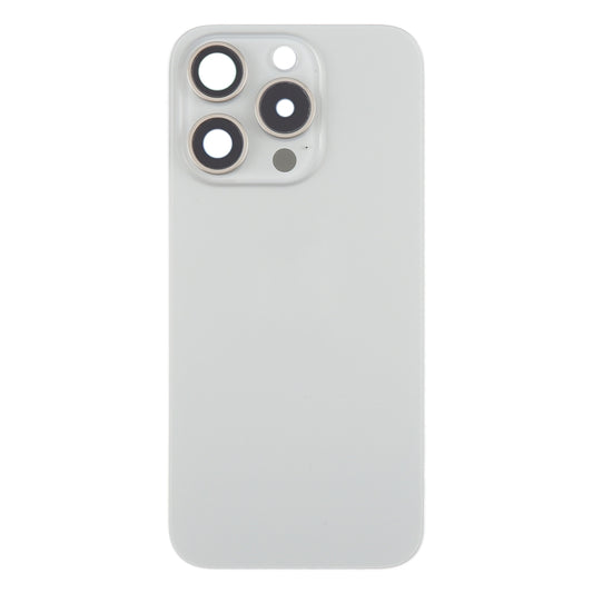 For iPhone 15 Pro Battery Back Cover with Camera Lens Cover + MagSafe Magnet(Titanium) by buy2fix