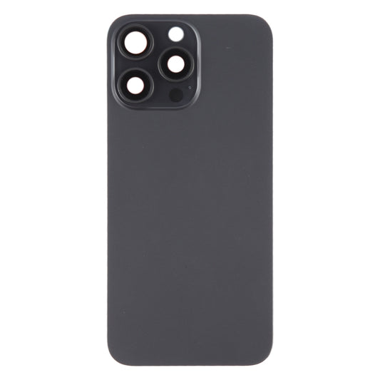 For iPhone 15 Pro Max Battery Back Cover with Camera Lens Cover + MagSafe Magnet(Black) by buy2fix