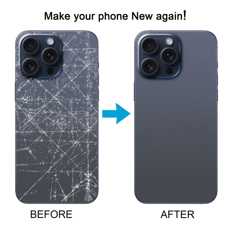 For iPhone 15 Pro Max Battery Back Cover with Camera Lens Cover + MagSafe Magnet(Blue) by buy2fix