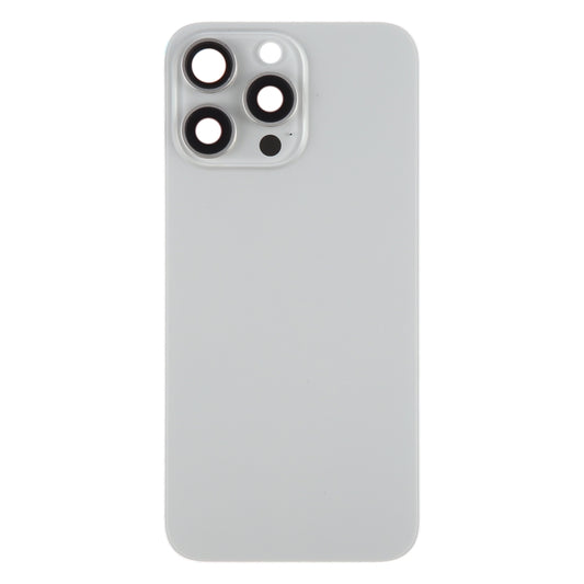 For iPhone 15 Pro Max Battery Back Cover with Camera Lens Cover + MagSafe Magnet(Titanium) by buy2fix
