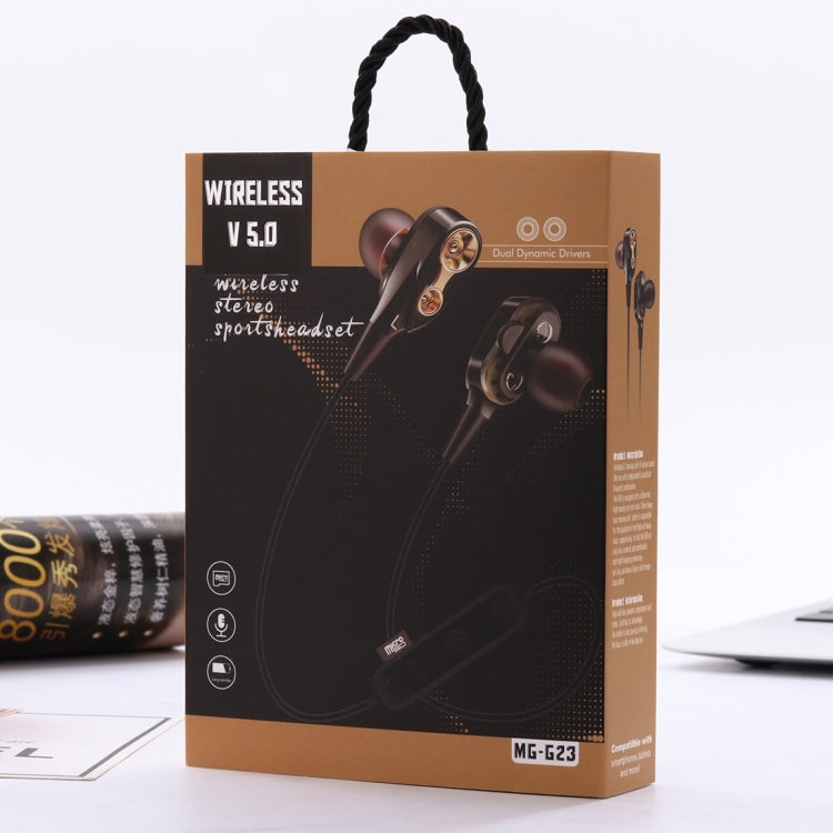 MG-G23 Portable Sports Bluetooth V5.0 Bluetooth Headphones, with 4 Speakers(Black) by buy2fix