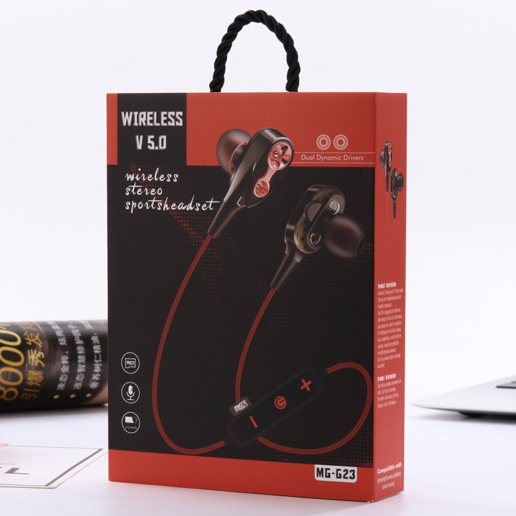 MG-G23 Portable Sports Bluetooth V5.0 Bluetooth Headphones, with 4 Speakers(Red) by buy2fix
