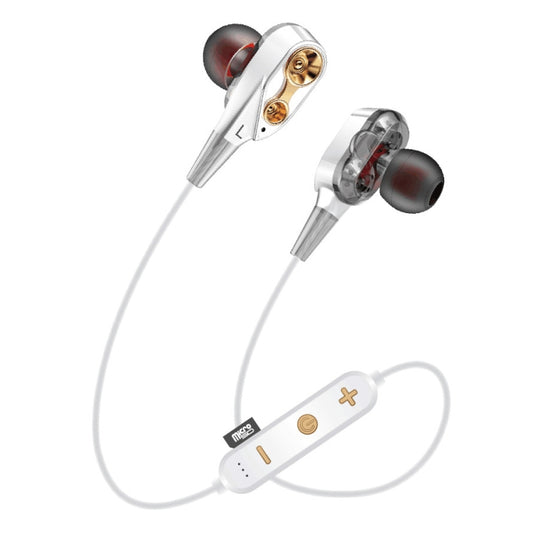 MG-G23 Portable Sports Bluetooth V5.0 Bluetooth Headphones, with 4 Speakers(White) by buy2fix