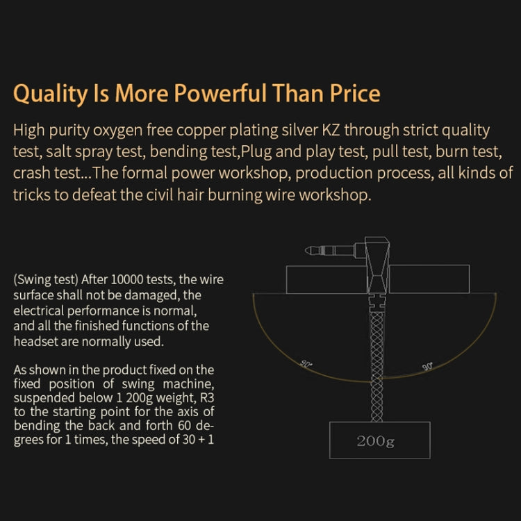 KZ B 8 Pin Oxygen-free Copper Silver Plated Upgrade Cable for KZ ZST / ES4 / ZS10 / AS10 / BA10 Earphones(White) by KZ