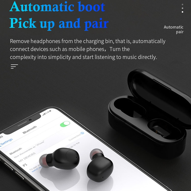P1 TWS Bluetooth 5.0 Binaural Stereo Wireless Sports Bluetooth Earphone(Black) by buy2fix