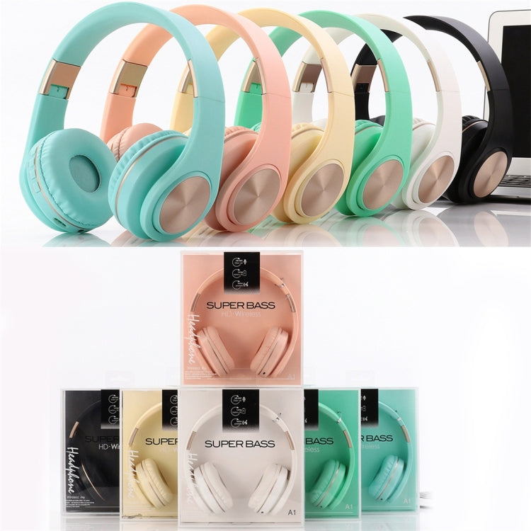 A1 Bluetooth 4.2 Candy Color Super Base Bluetooth Headphone, Support Music Play & Switching & Volume Control & Answer(Mint Green) by buy2fix