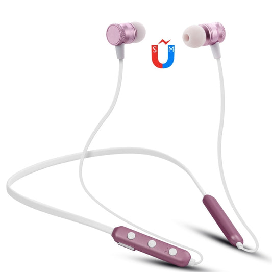 BT-890 Bluetooth 4.2 Hanging Neck Design Bluetooth Headset, Support Music Play & Switching & Volume Control & Answer(Rose Gold) by buy2fix