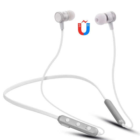 BT-890 Bluetooth 4.2 Hanging Neck Design Bluetooth Headset, Support Music Play & Switching & Volume Control & Answer(Silver) by buy2fix