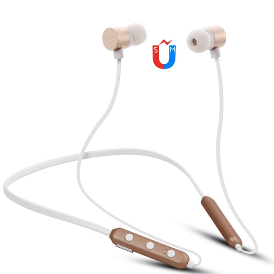 BT-900 Bluetooth 4.2 Hanging Neck Design Bluetooth Headset, Support Music Play & Switching & Volume Control & Answer(Gold) by buy2fix