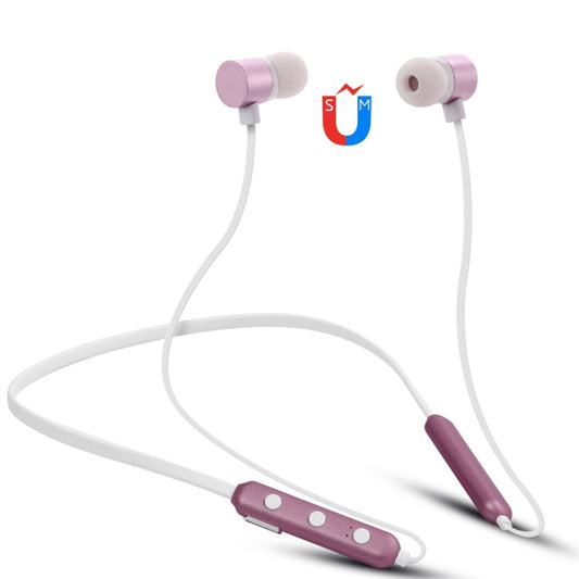 BT-900 Bluetooth 4.2 Hanging Neck Design Bluetooth Headset, Support Music Play & Switching & Volume Control & Answer(Rose Gold) by buy2fix