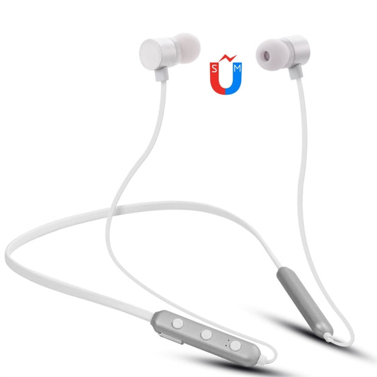 BT-900 Bluetooth 4.2 Hanging Neck Design Bluetooth Headset, Support Music Play & Switching & Volume Control & Answer(Silver) by buy2fix