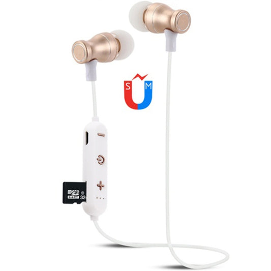 F11 Bluetooth 4.2 Hanging Neck Design Bluetooth Headset, Support Music Play & Switching & Volume Control & Answer(Gold) by buy2fix