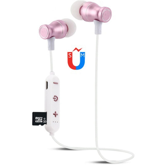 F11 Bluetooth 4.2 Hanging Neck Design Bluetooth Headset, Support Music Play & Switching & Volume Control & Answer(Rose Gold) by buy2fix