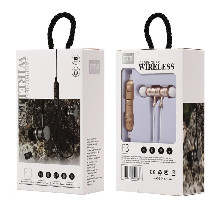 F3 Bluetooth 4.2 Hanging Neck Design Bluetooth Headset, Support Music Play & Switching & Volume Control & Answer(Rose Gold) by buy2fix