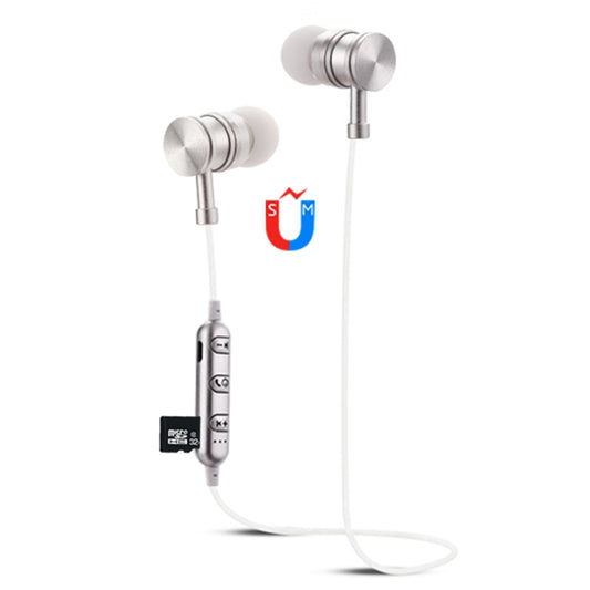 F3 Bluetooth 4.2 Hanging Neck Design Bluetooth Headset, Support Music Play & Switching & Volume Control & Answer(Silver) by buy2fix