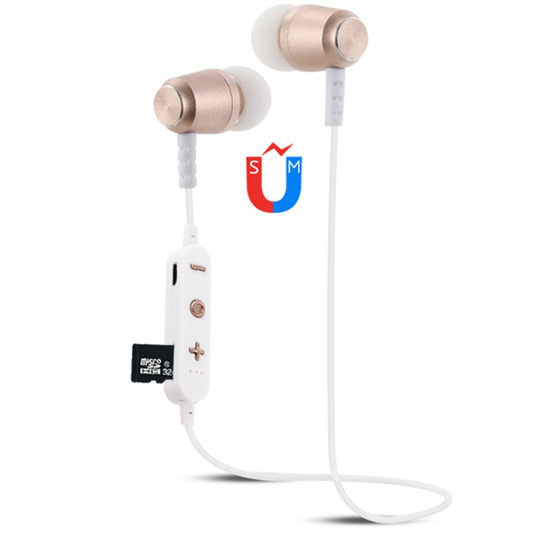 F15 Bluetooth 4.2 Hanging Neck Design Bluetooth Headset, Support Music Play & Switching & Volume Control & Answer(Gold) by buy2fix