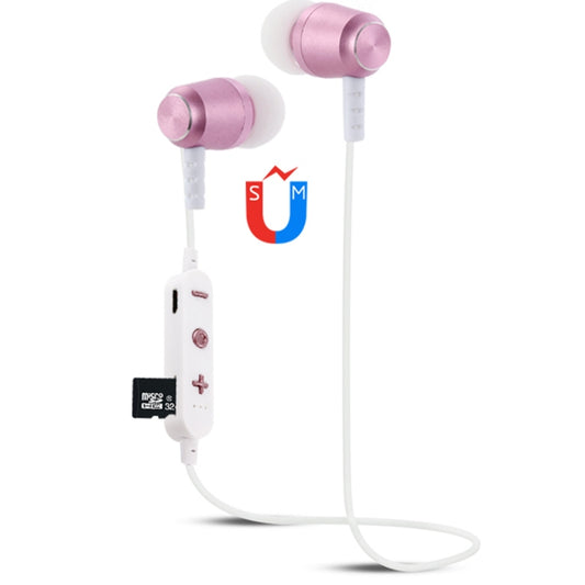 F15 Bluetooth 4.2 Hanging Neck Design Bluetooth Headset, Support Music Play & Switching & Volume Control & Answer(Rose Gold) by buy2fix