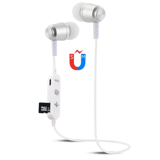F15 Bluetooth 4.2 Hanging Neck Design Bluetooth Headset, Support Music Play & Switching & Volume Control & Answer(Silver) by buy2fix