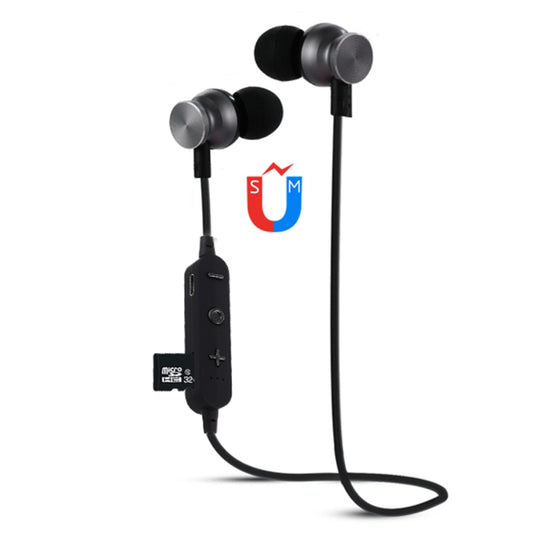 F17 Bluetooth 4.2 Hanging Neck Design Bluetooth Headset, Support Music Play & Switching & Volume Control & Answer(Black) by buy2fix