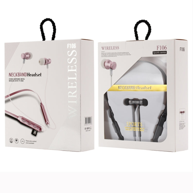 F106 Bluetooth 4.2 Hanging Neck Design Bluetooth Headset, Support Music Play & Switching & Volume Control & Answer(Black) by buy2fix