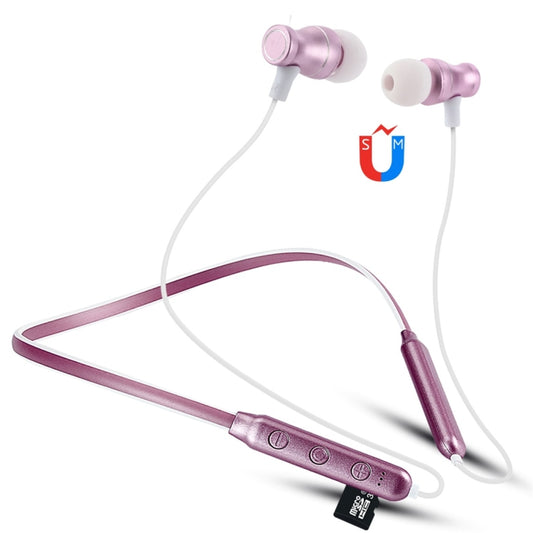 F106 Bluetooth 4.2 Hanging Neck Design Bluetooth Headset, Support Music Play & Switching & Volume Control & Answer(Rose Gold) by buy2fix