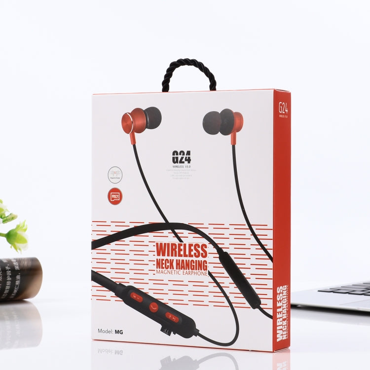 MG-G24 Bluetooth 4.2 Sport Wireless Bluetooth Earphone, Support Card(Black Red) by buy2fix