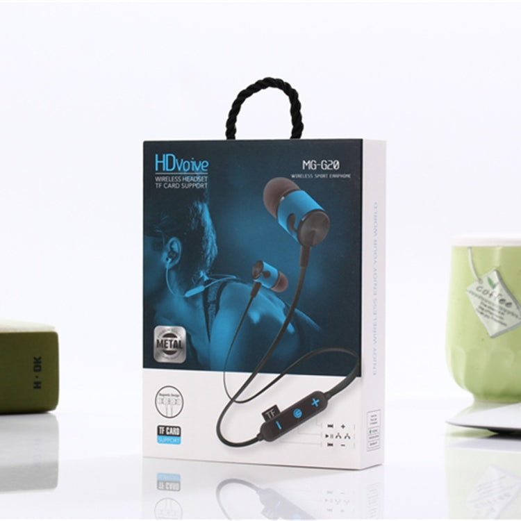 MG-G20 Bluetooth 4.2 Sport Wireless Bluetooth Earphone, Support Card(Blue) by buy2fix