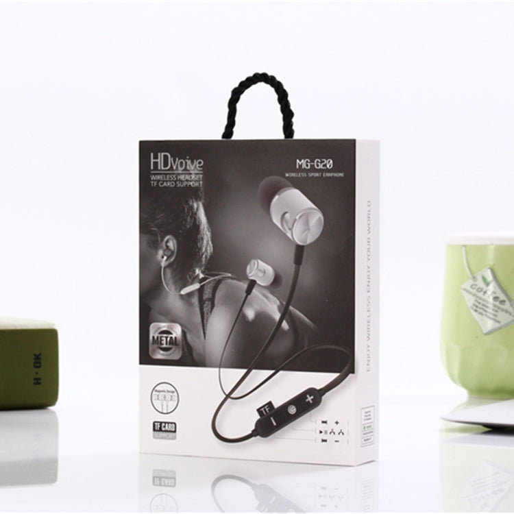 MG-G20 Bluetooth 4.2 Sport Wireless Bluetooth Earphone, Support Card(Silver) by buy2fix