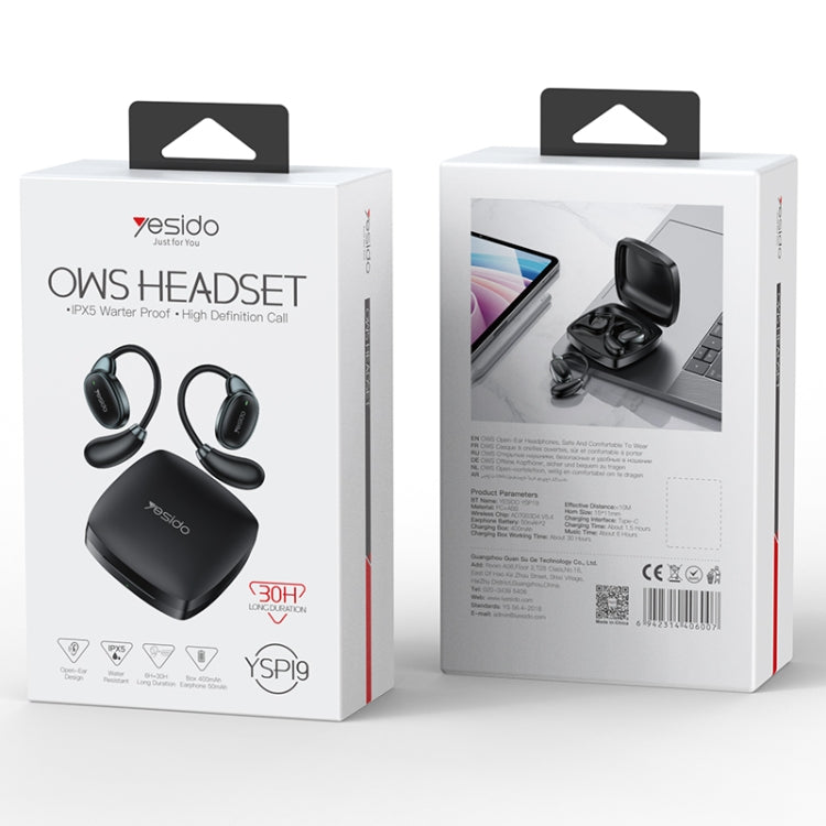 Yesido YSP19 OWS Open Wireless Bluetooth Earphone (Black) by Yesido