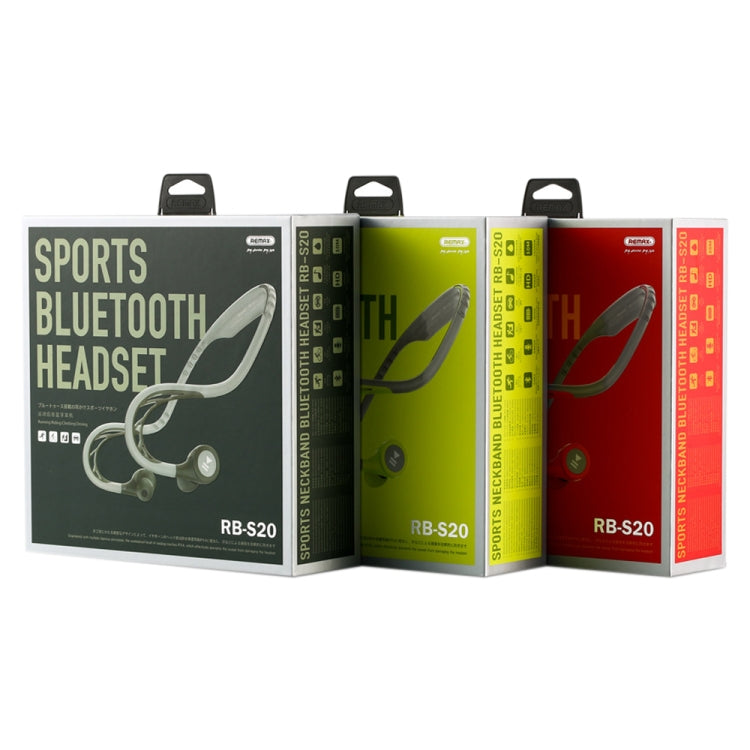 REMAX RB-S20 Bluetooth 4.2 Rotatable Ear Shell Rear-mounted Bluetooth Sports Earphone(Yellow) by REMAX