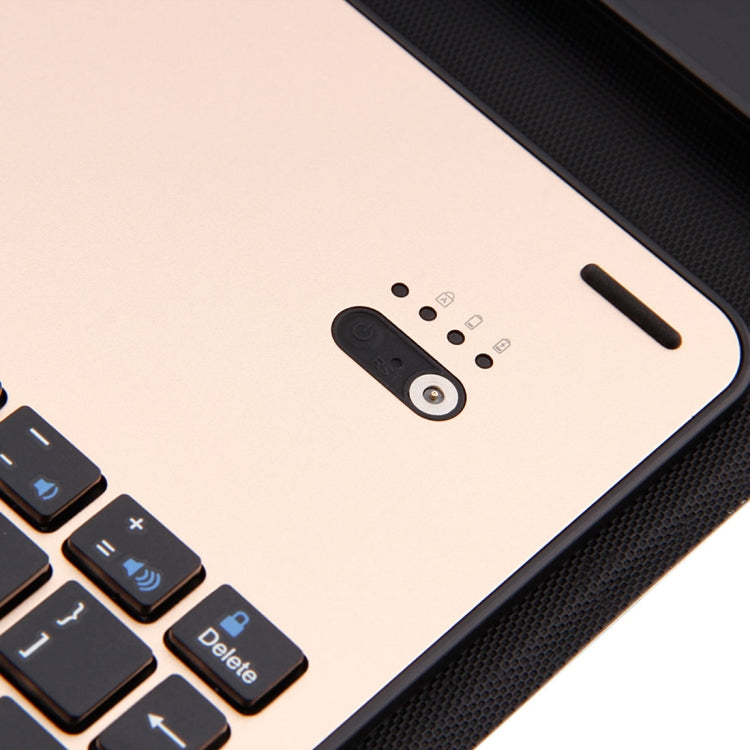 FT-1039B Detachable Bluetooth 3.0 Aluminum Alloy Keyboard + Lambskin Texture Leather Tablet Case for iPad Pro 10.5 inch / iPad Air (2019), with Water Repellent / Three-gear Angle Adjustment / Magnetic / Sleep Function (Gold) by buy2fix